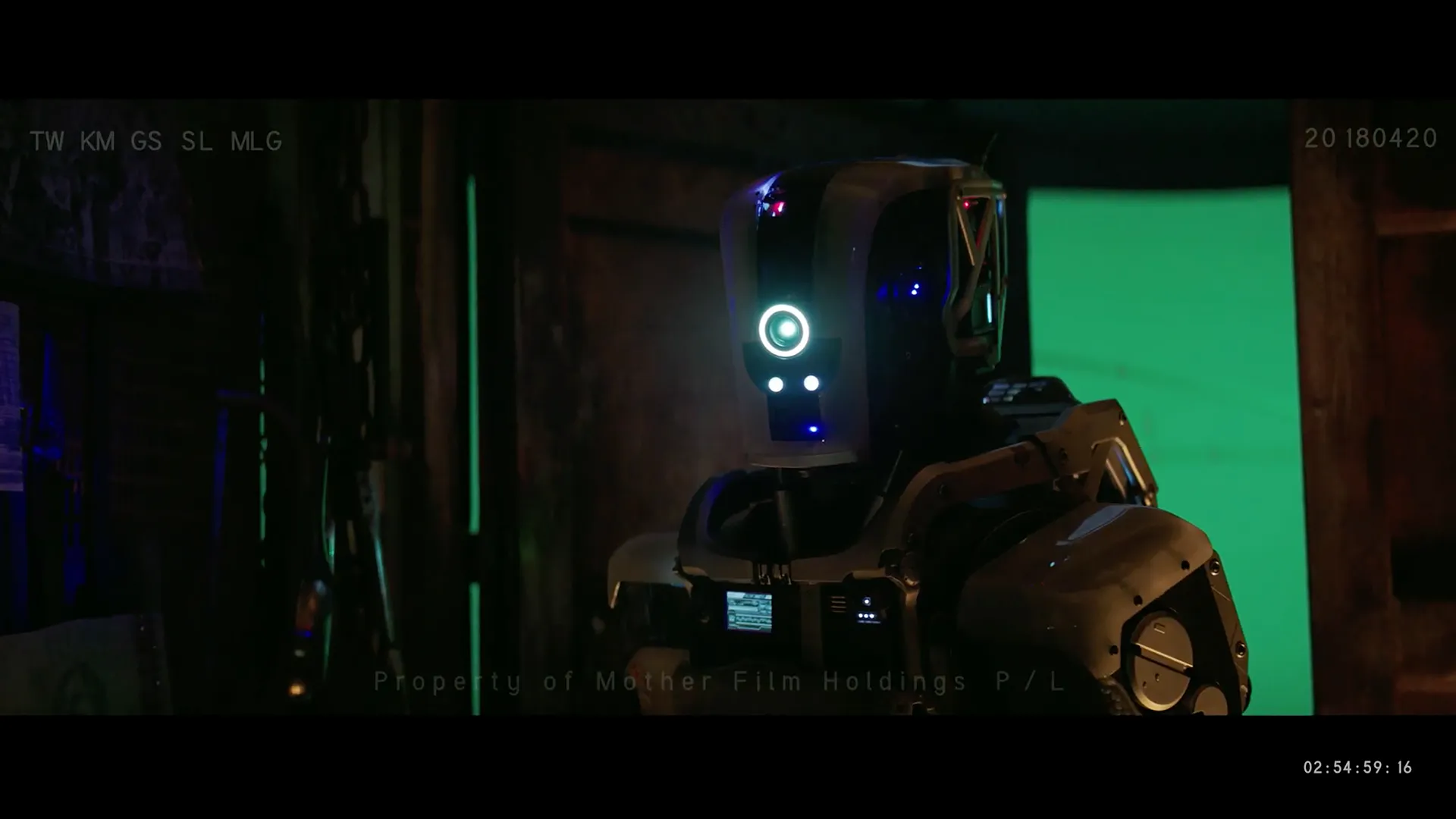 I Am Mother — on-set film still with Mother and Military droids